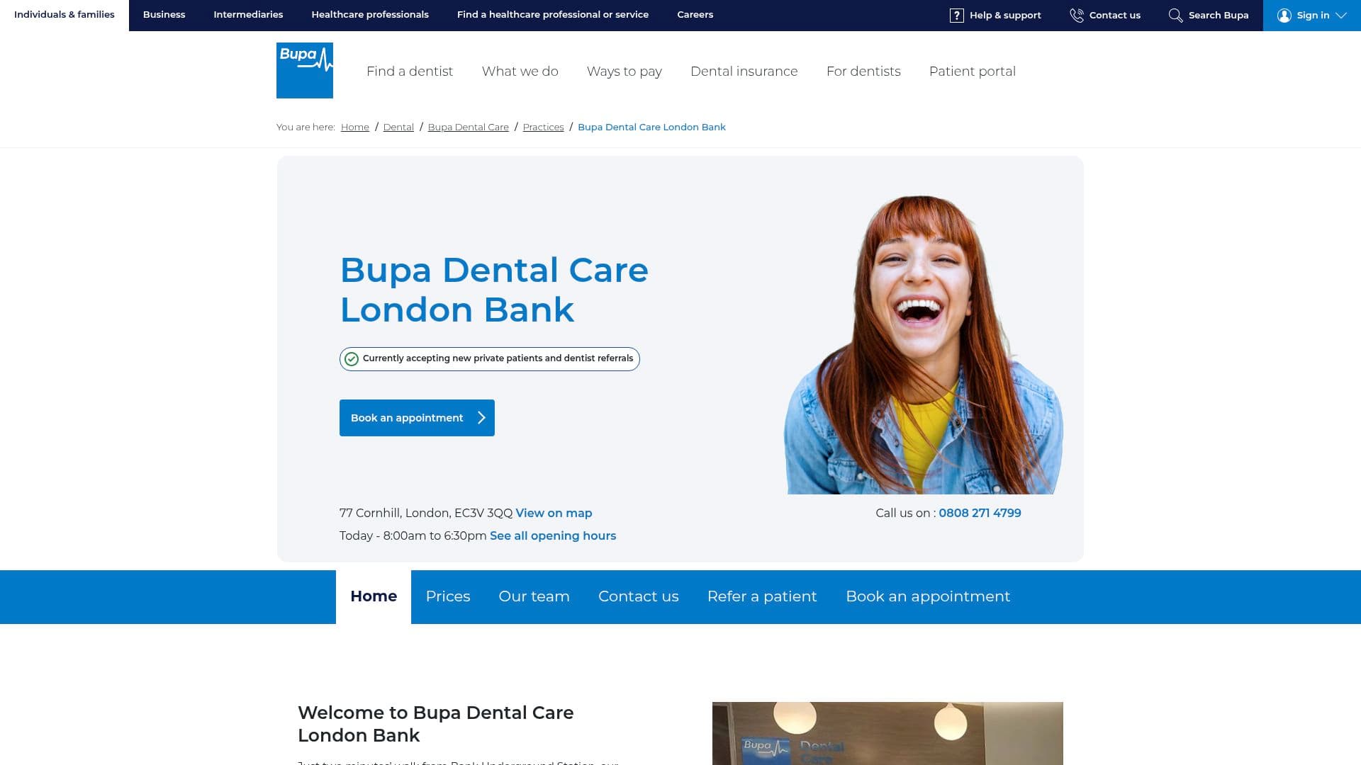 Bupa Dental Care London Bank