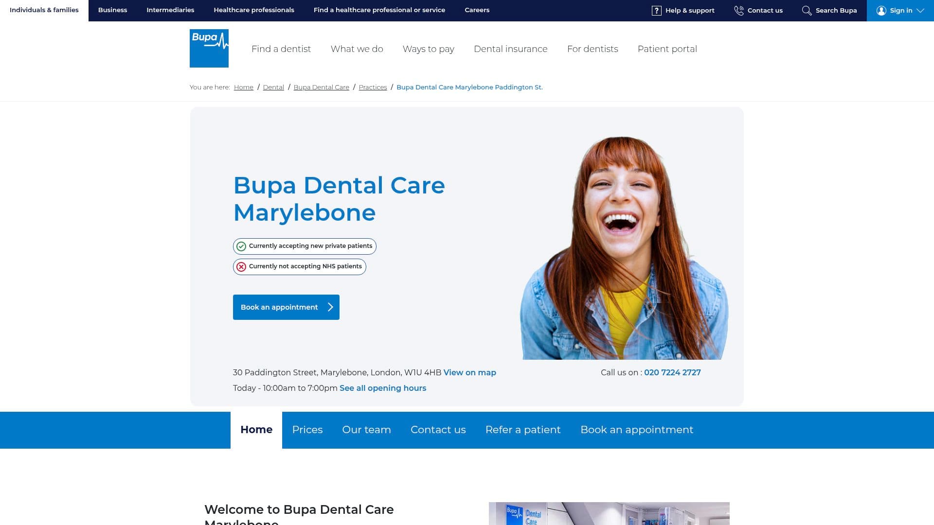 Bupa Dental Care Marylebone